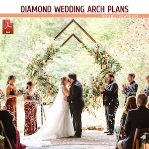 Diamond Wedding Arch Building Plans DIY Diamond Wedding Arch Plans Backyard Trellis for Ceremony Download PDF image 3