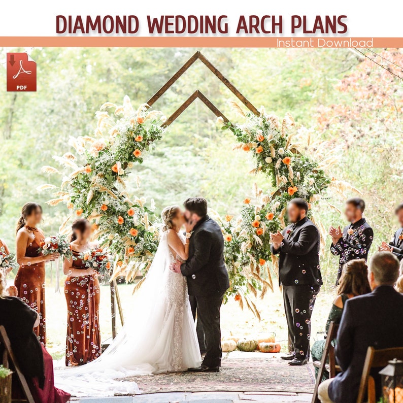 Diamond Wedding Arch Building Plans DIY Diamond Wedding Arch Plans Backyard Trellis for Ceremony Download PDF image 3