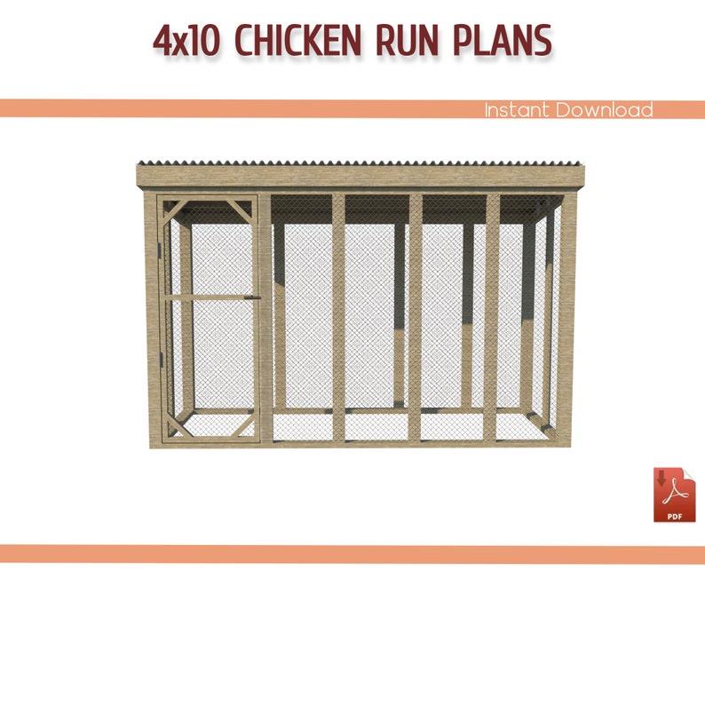 4x10 Chicken Run Building Plans – DIY Walk-in Coop (PDF Download) - Etsy