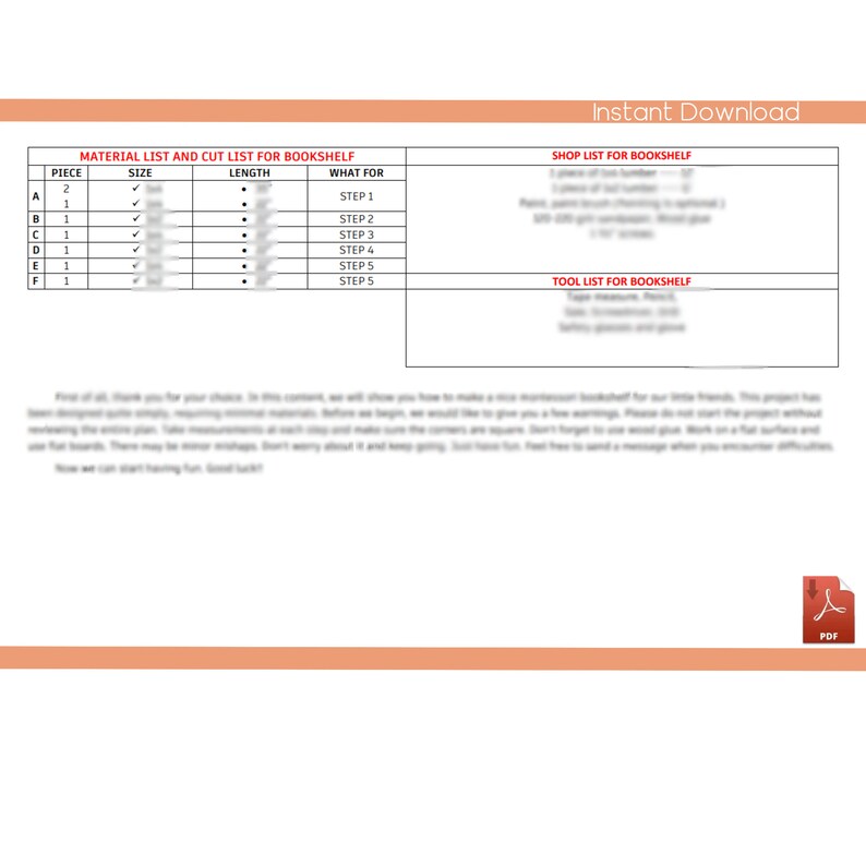 Montessori Bookcase Plans DIY Wooden Bookshelf Plan for Etsy