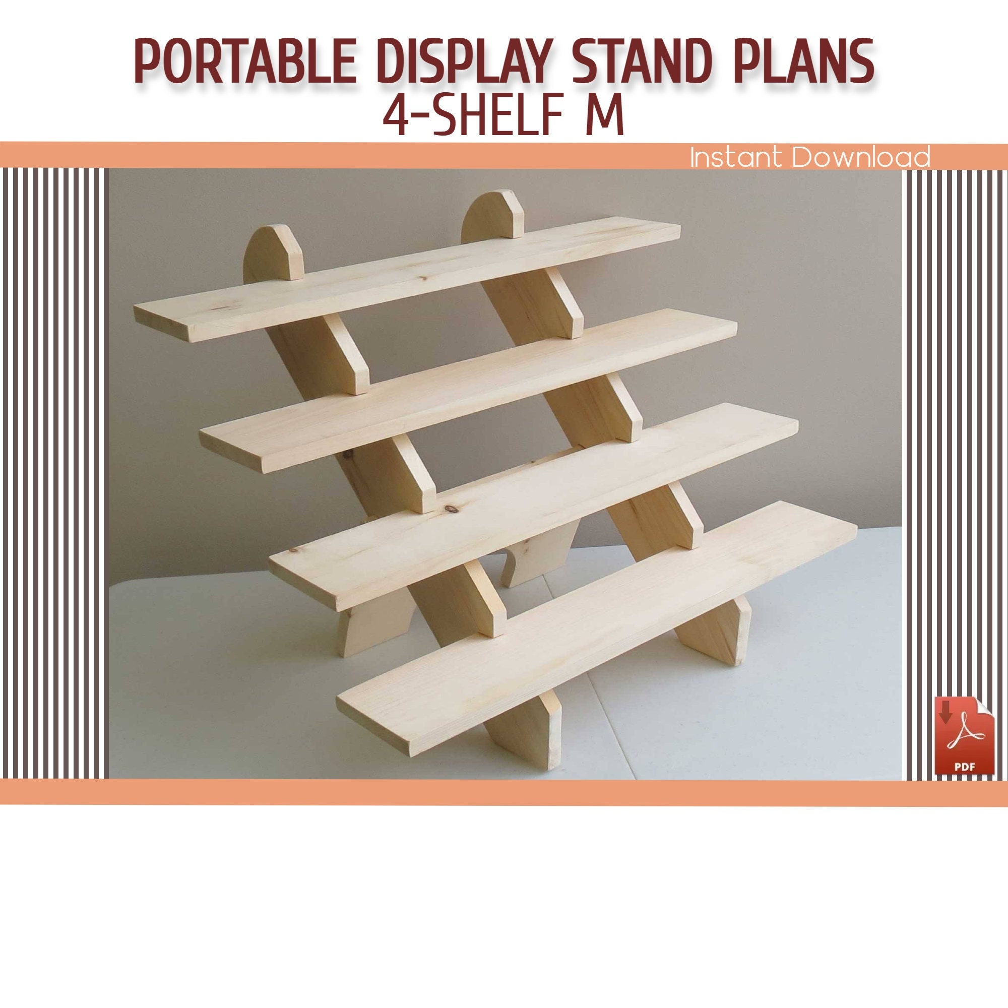  MOOCA 3-Tier Wood Stair Step Shelf Display Stand with Card  Holder, Tiered Display Stand, Jewelry Display For Vendors, Wood Stand for  Display, Brown Color : Home & Kitchen