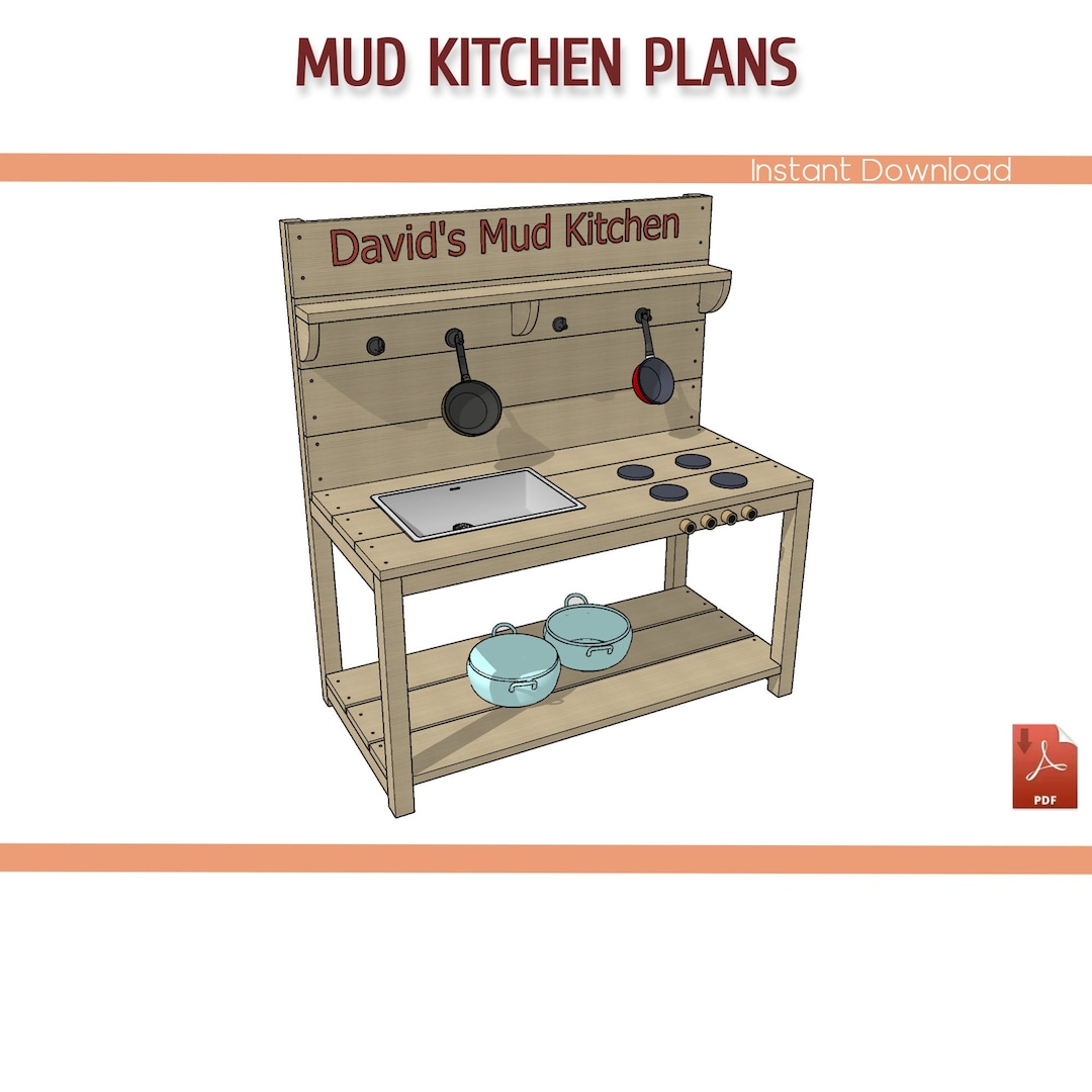 Mud Kitchen Plans, DIY Build Outdoor Mud Kitchen for Kids Download