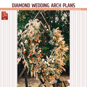 Diamond Wedding Arch Building Plans DIY Diamond Wedding Arch Plans Backyard Trellis for Ceremony Download PDF image 5