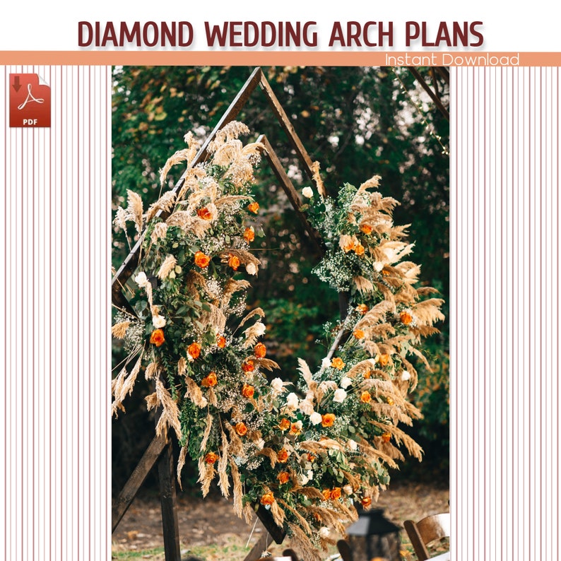 Diamond Wedding Arch Building Plans DIY Diamond Wedding Arch Plans Backyard Trellis for Ceremony Download PDF image 5