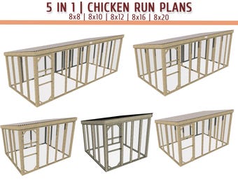 5 Designs in 1 - Chicken Run Plans Bundle | PDF