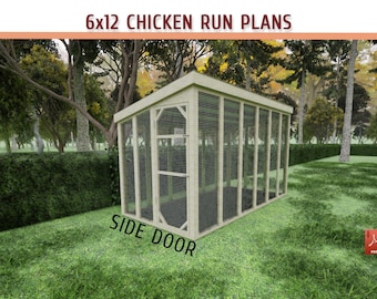 6x12 Walk-In Chicken Run Building Plans: DIY Project (PDF Download)