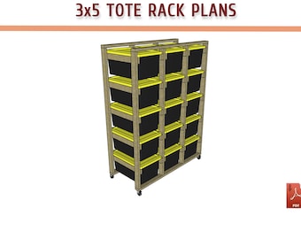 3x5 Tote Rack Plans | DIY Garage Storage Shelf | Woodworking PDF (Digital Download)