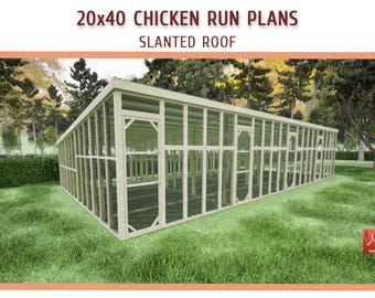 DIY 20x40 Chicken Run Plans – Large Walk-in Coop Run (PDF Download)