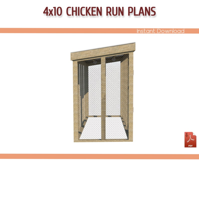 4x10 Chicken Run Building Plans – DIY Walk-in Coop (PDF Download) - Etsy