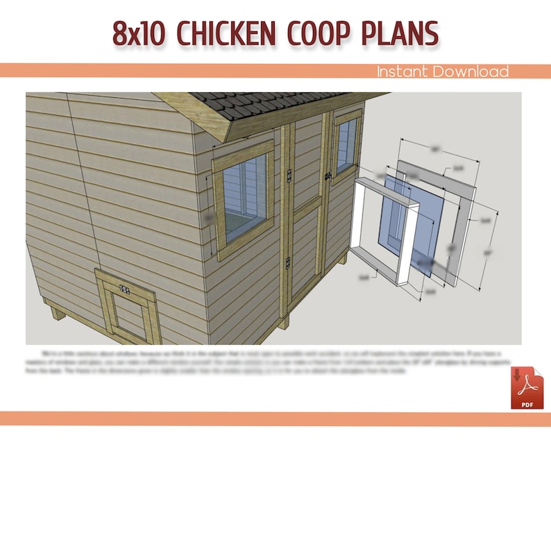 8x10 Large Chicken Coop DIY Plans 8x10 Large Chicken Coop Etsy