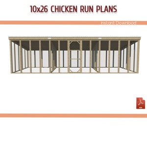 10x26 Large Walk-in Chicken Coop Run DIY Plans (PDF Download) - Etsy