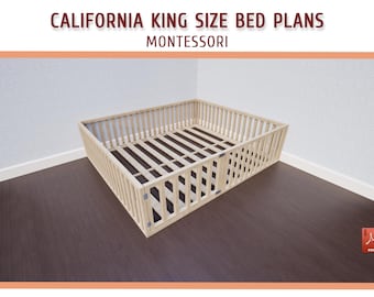 DIY California King Floor Bed Plans: Montessori Style (Download PDF)