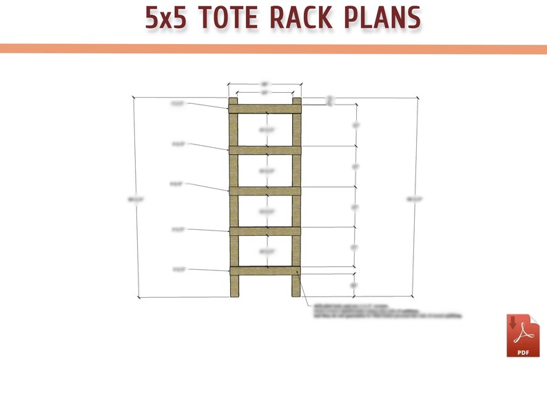 5x5 Tote Rack Plans - 27 Gallon Heavy Duty Garage Storage System (PDF ...