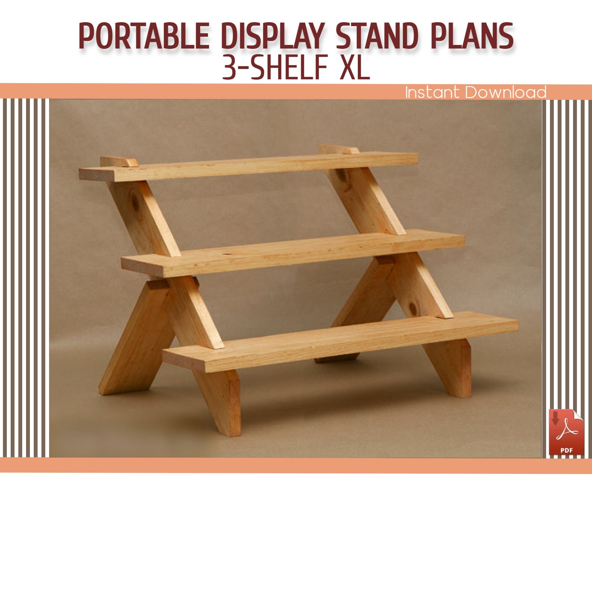 Portable Display Stand Plans DIY Wooden Craft Fair Display Etsy