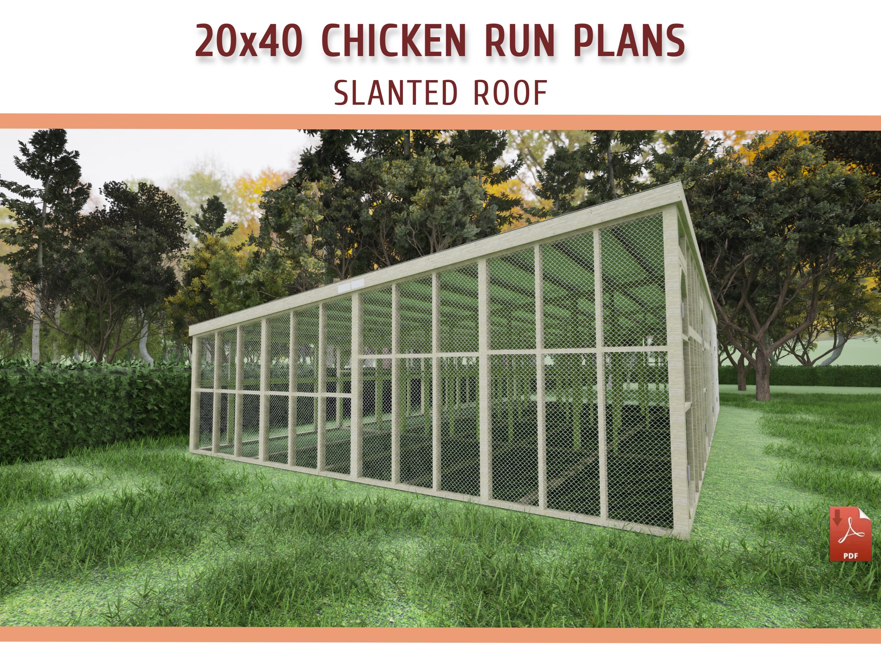 DIY 20x40 Chicken Run Plans – Large Walk-in Coop Run (PDF Download) - Etsy