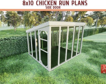 8x10 Chicken Run Plans | Walk-In Backyard Poultry Enclosure (Digital Download)
