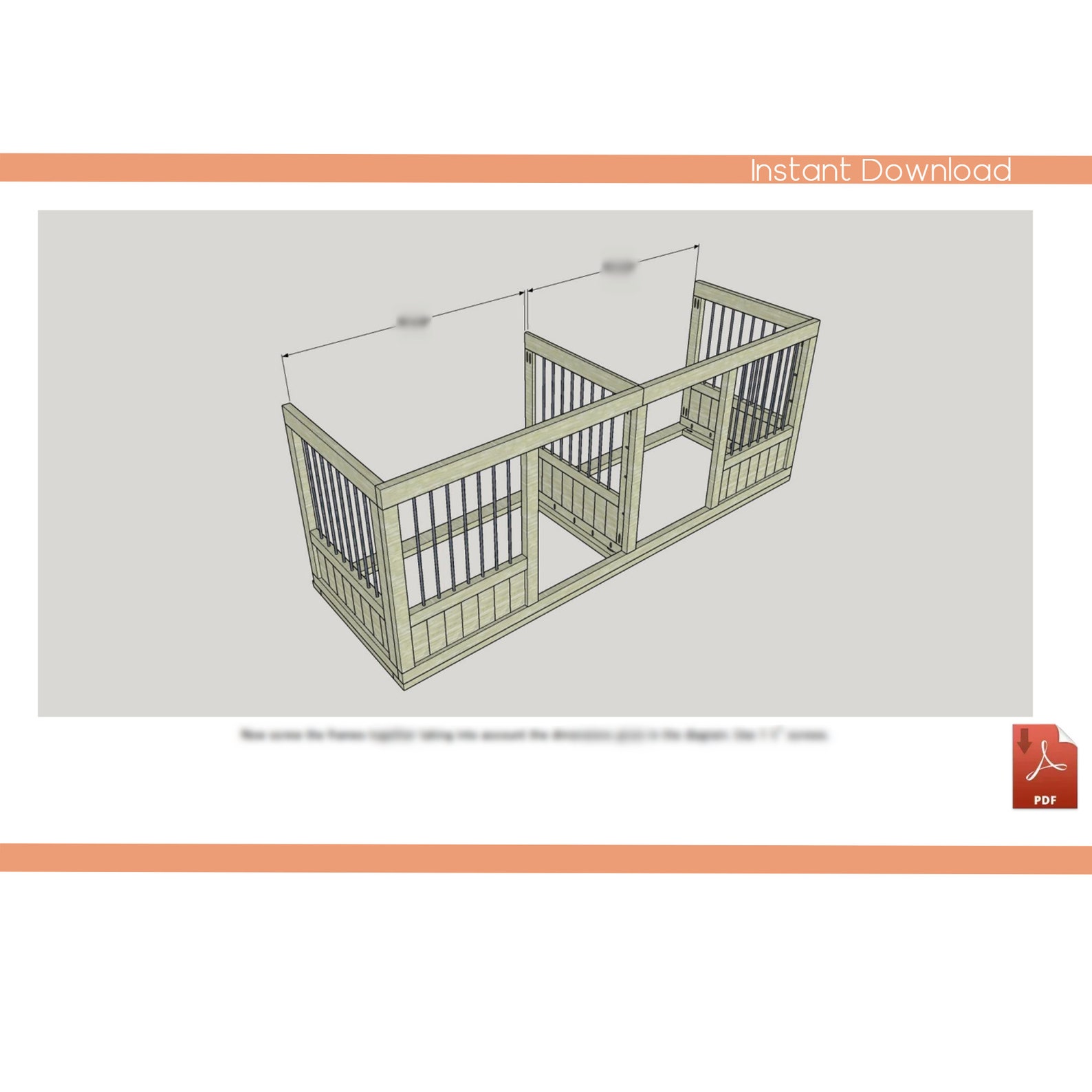 Xxlarge Double Dog Kennel DIY Plans Xxlarge Wooden Dog Crate Etsy