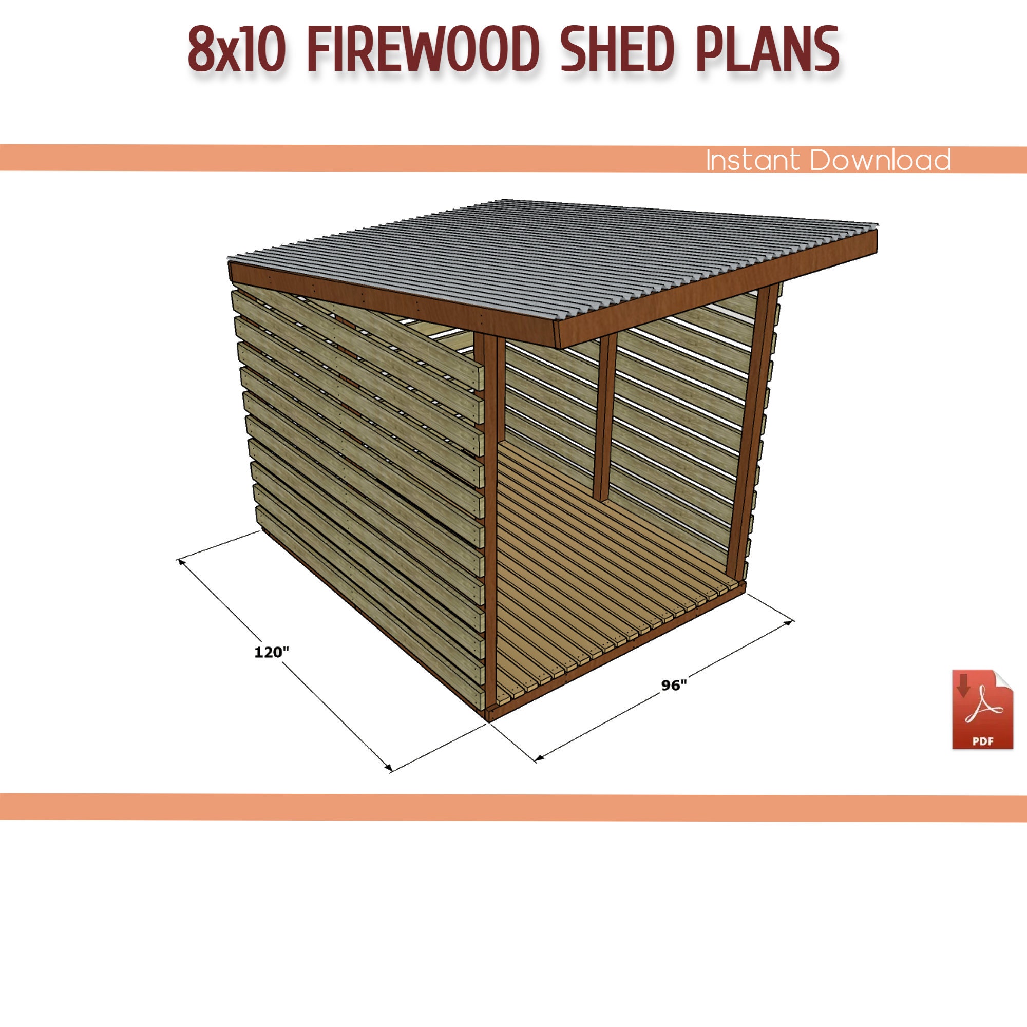 Plan De Hangar Luxe 8' X 10' #D0810L – Liste De Matériaux Et Instructions Incluses