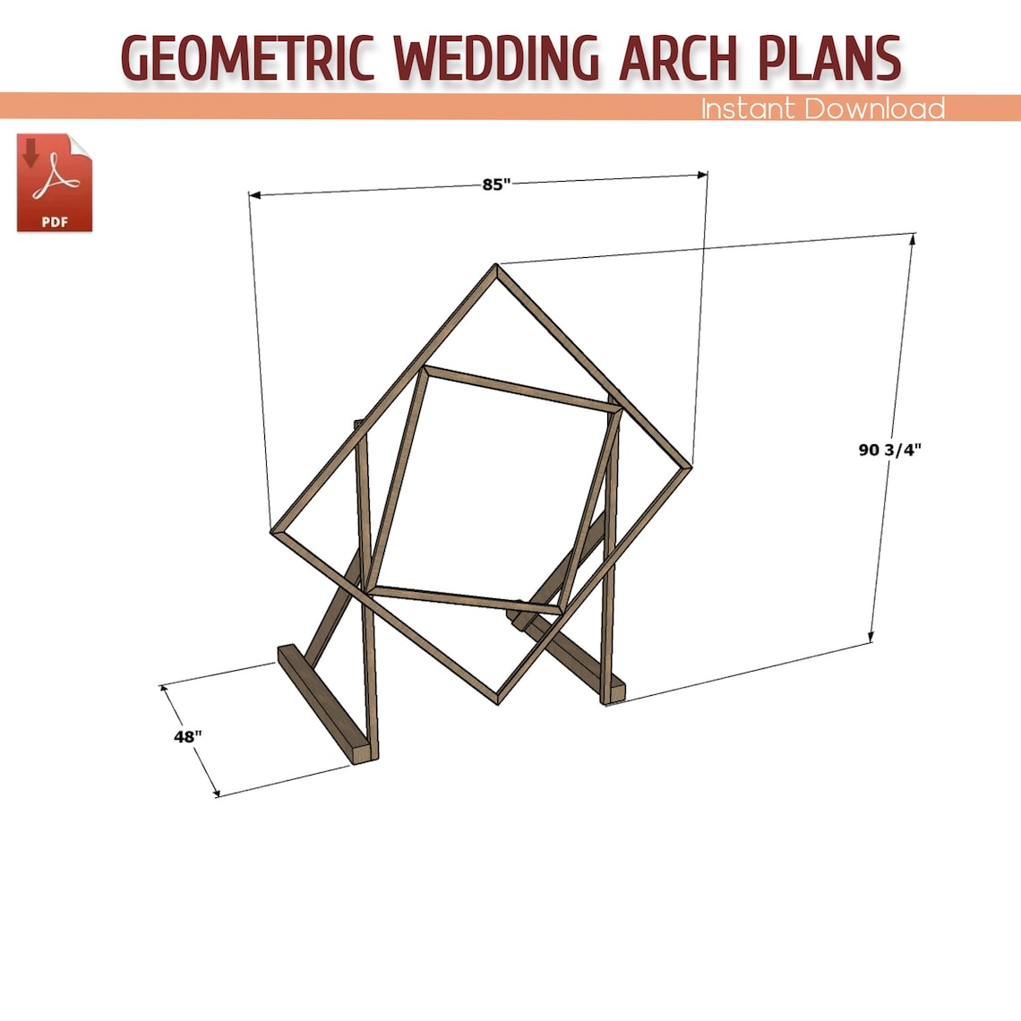Geometric Wedding Arch DIY Plans Wedding Arch Building Plans Etsy