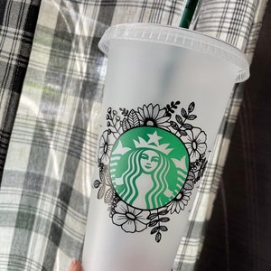 Schwarz & Weiß Floral Starbucks Cup