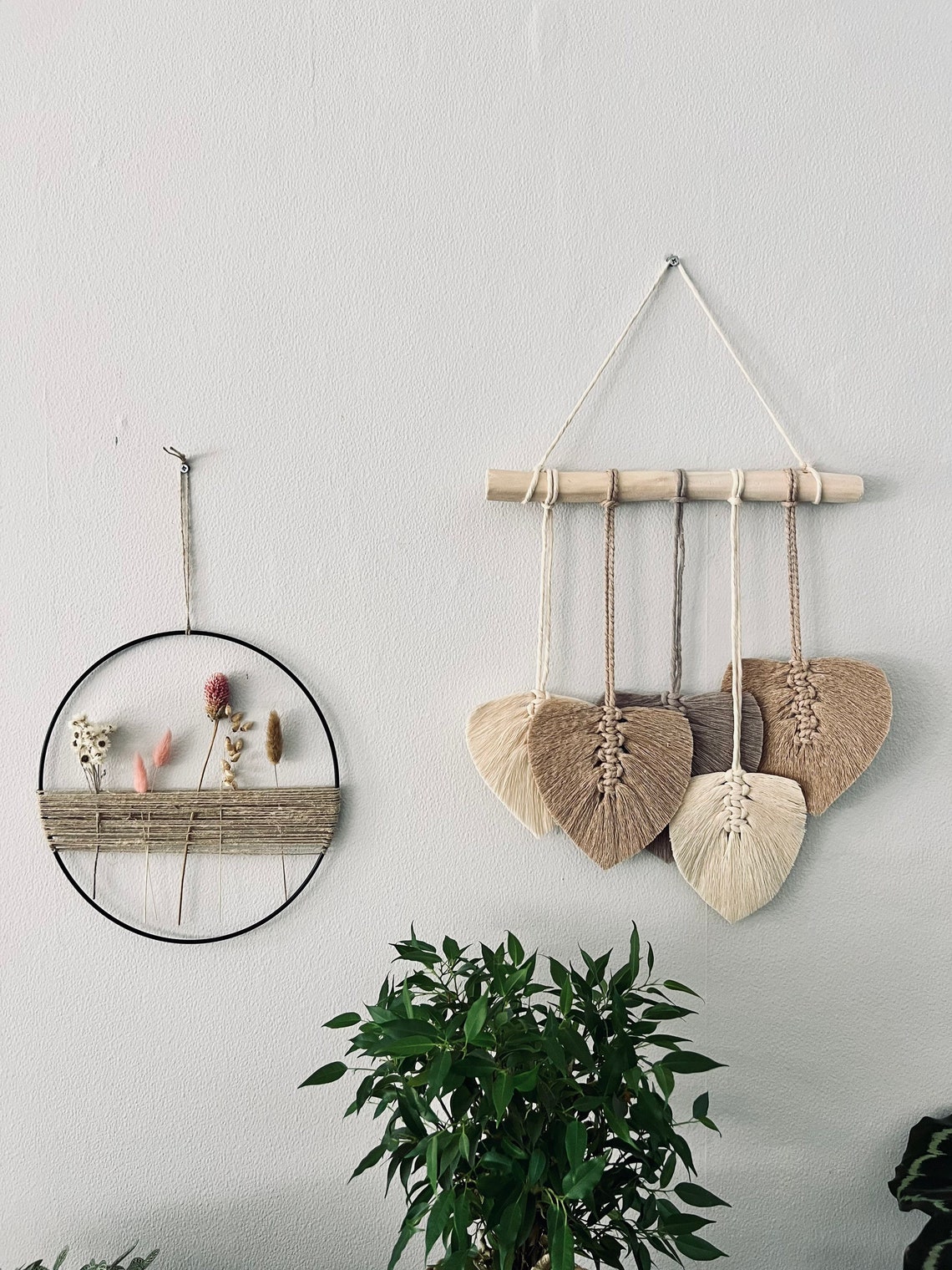 Makramee Blatt Fensterdeko zum Aufhängen MakrameeFedern Etsy.de