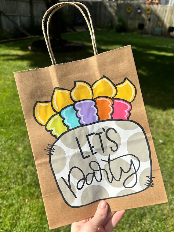Birthday Gift Bag, Party Gift Bag, Personalized Gift Bag, Hand-painted Gift Bag, Personalized Gift Wrap, Custom Gift Bag, Holiday Gift Bag