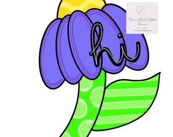 TEMPLATE: Flower Door Hanger, Summer Door Hanger, Door Hanger Template, Spring Door Hanger Template