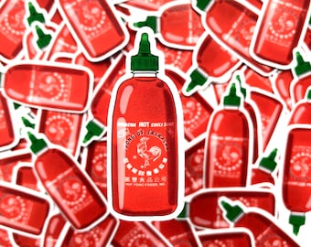 Sriracha Sticker, Asian Hot Sauce Sticker, Asian Sauce Sticker, Asian Food Sticker, Hot Sauce Sticker, Hot Chili Sticker, Asian Sticker