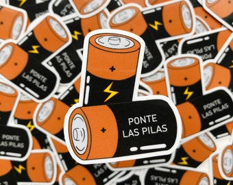 Ponte Las Pilas Sticker, Latin Sticker, Water Bottle Sticker, Phone Sticker, Laptop Sticker, Mexican Sticker, Latinx Sticker, Vinyl Sticker