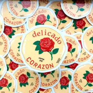 Mazapan Sticker, Latin Candy Sticker, Latin Sticker, Mexican Sticker, Mazapan de la rosa, delicado como mi corazon, mazapan fragile, dulce