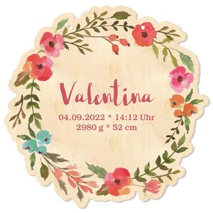 Geboortehoroscoopbloem: Gepersonaliseerde geboortehoroscoop voor meisjes, bloemontwerp, babyposter voor aan de muur, cadeau voor geboorte en doop