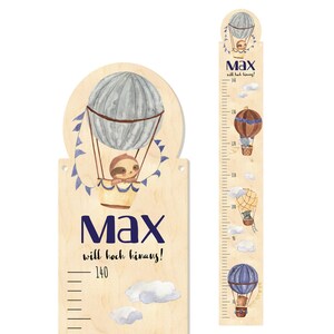 Vara de medir de madera, personalizada con el nombre deseado, medidor de altura, regalo ideal para nacimiento y bautismo para la habitación de los niños