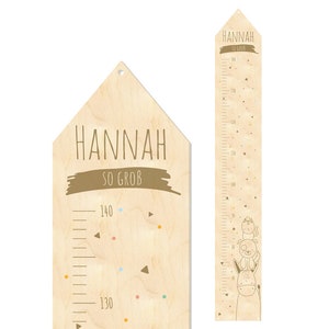 Vara de medir de madera 'Animal', personalizada con el nombre deseado, aprox. 15 x 100 cm, regalo para bebé, nacimiento, habitación infantil, bebé, bautismo, vara de medir animal