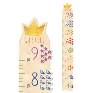 Vara de medir de madera 'Tablas de multiplicar' para la habitación del bebé - diseño único y personalizado, 15 x 100 cm, regalo perfecto para el nacimiento y el bautismo