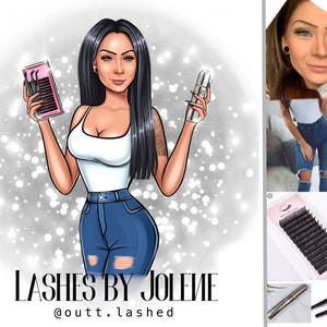 Lash artist logo for business,Digital portrait,Cartoon logo from photo,Portrait logo,Caricature logo,Business logo,Avatar logo,Custom logo