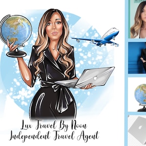 Travel Agent Logo,Travel Blogger Logo,Travel Agency Logo,Cartoon logo,Digital portrait,Hand draw logo,Business Logo,Avatar Logo,Digital Logo