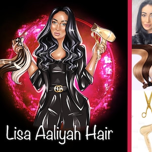 Logotipo do cabeleireiro, logotipo do cabeleireiro, logotipo da extensão do cabelo, logotipo do salão de cabeleireiro, logotipo dos desenhos animados, retrato digital, logotipo do avatar, logotipo comercial, logotipo personalizado