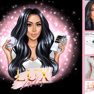 Lash Maker Logo,Lash Designer Logo,Lash artist Logo,Beauty Lashes Logo,Digital portrait,Cartoon logo,Custom Cartoon logo,Nail Studio Logo