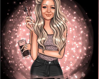 Lash maker logo for business,Digital portrait,Cartoon logo from photo,Portrait logo,Caricature logo,Business logo,Avatar logo,Custom logo