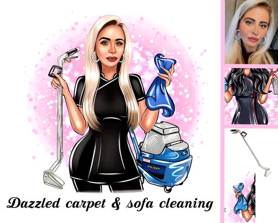 Cleaning Business Logo,House chores Logo,Cartoon Logo Design,Office Cleaner Logo,Housekeeper Logo,Avatar Logo,Maid Service,Digital Logo