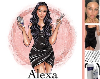 Esthetician Logo,Beauty Saloon Logo,Digital portrait,Cartoon logo,Portrait logo,Caricature logo,Business logo,Avatar logo,Custom logo