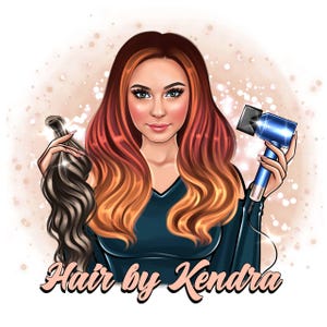 Kapperlogo, kapperslogo, haarverlenginglogo, cartoonlogo, digitaal portret, avatar-logo, karikatuurlogo, aangepast bedrijfslogo