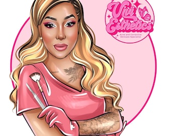 Aesthetician Logo,Beauty Salon Logo,Beautician Logo,Esthetician Logo, Cosmetologist Logo, Medical Esthetician Logo,Cartoon Logo,Custom Logo