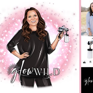 Spray Tanning Logo,Tanning Logo Design,Tanning advertising, Airbrush Tanning Studio Logo,Spray Gun Logo,Cartoon Logo,Tanning Studio Logo