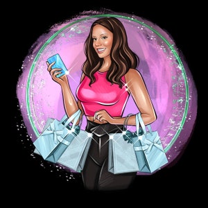 Logotipo de consultor de compras, logotipo de boutique, logotipo de asesor de compras, logotipo de diseñador de moda, logotipo de tienda de ropa, logotipo de negocio personalizado, logotipo de dibujos animados