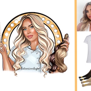 Hair Stylist Logo,Hairdresser Logo,Braider Logo,Hair Extension Logo,Hair Saloon Logo,Hair Studio Logo,Cartoon Logo,Digital Logo,Avatar Logo