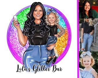 Logotipo de Cricut Craft Maker, Crafter familiar, Logotipo de Crafter, Marca de fabricante de vasos, Logotipo de dibujos animados, Logotipo de retrato digital, Logotipo de caricatura, Logotipo de empresa