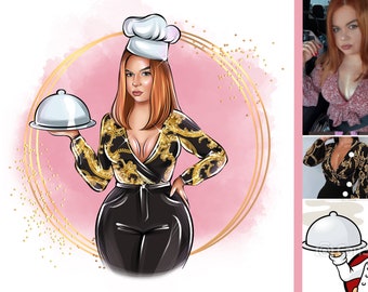 Diseño de logotipo de panadería, logotipo de galleta linda, logotipo de golosinas de postre, logotipo digital personalizado, dulces de azúcar, logotipo de dibujos animados, logotipo de Avatar, retrato digital