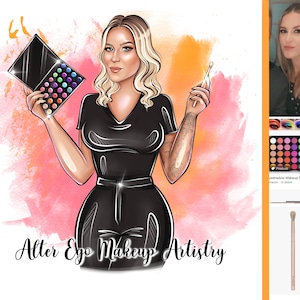 Make up Artist Logo,Make Up Logo Design,Beauty Saloon Logo,PMU Artist Logo,Esthetician Logo,Cosmetologist Logo,Cartoon Logo,Digital Portrait
