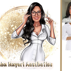 Logotipo de esteticista, logotipo de cosmetólogo, logotipo de esteticista médico, logotipo de dibujos animados, logotipo de dibujos animados para empresas, logotipo personalizado, logotipo de Avatar, logotipo de caricatura